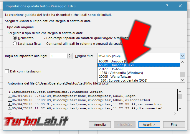 [risolto] Come aprire csv Excel 2016 (tutti dati prima colonna?!)
