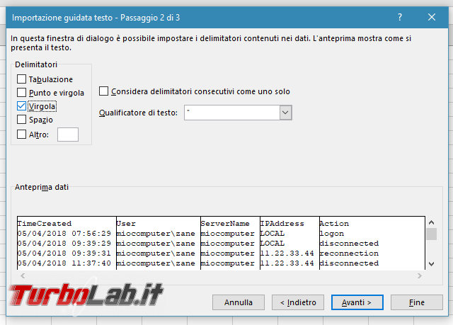 [risolto] Come aprire csv Excel 2016 (tutti dati prima colonna?!)