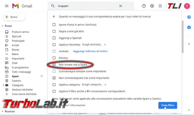 [risolto] Gmail, disattivare filtro anti-spam: come si fa? (guida)