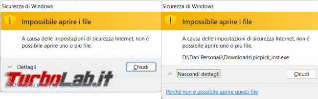 [risolto] Impossibile aprire file causa impostazioni sicurezza Internet
