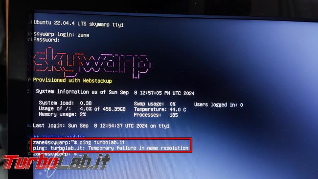 [risolto] Ubuntu Server: connessione rete assente (LED scheda Ethernet spenti) Internet down dopo riavvio. Cosa fare? - IMG_20240908_145741