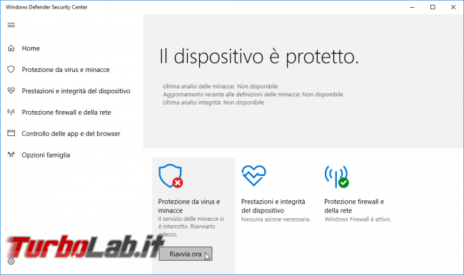[risolto] Windows 10: come terminare/arrestare/disabilitare Windows Defender processo Antimalware Service Executable (MsMpEng.exe, alta % uso CPU)