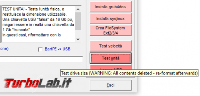 RMPrepUSB permette formattare, verificare rendere avviabile pendrive