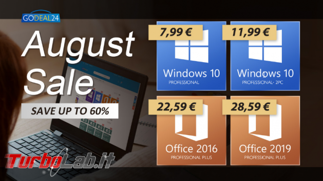 Saldi Agosto: Windows 10 soli 6 € PC Godeal24 - FrShot_1628077571