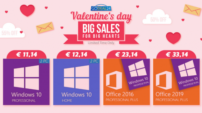 San Valentino... regalo speciale! Acquista coppia, risparmi più. Windows 10 soli 5 € - FrShot_1612864019_