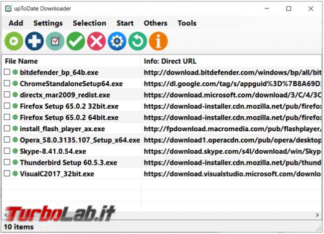 Scarica tutti programmi preferiti Uptodate downloader