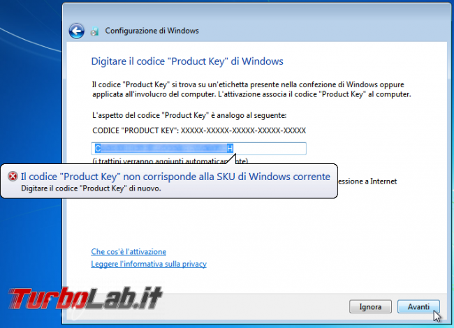 Scaricare Windows 7 DVD/ISO italiano: download diretto ufficiale - windows 7 product key sku non corrispondente