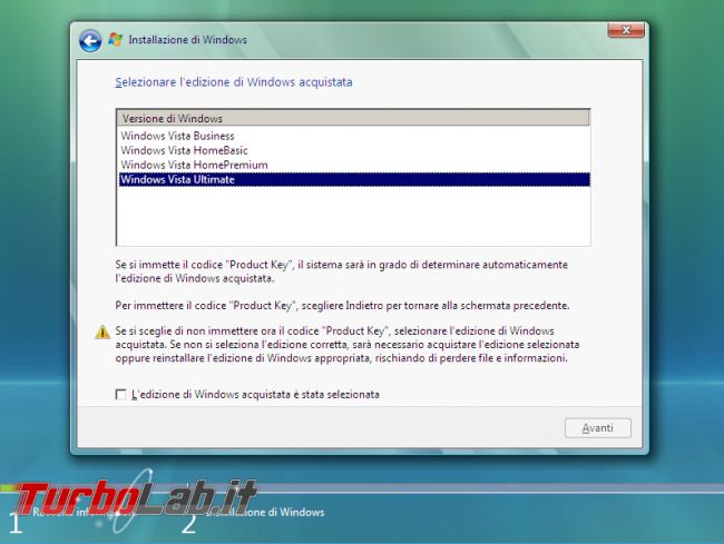 Scaricare Windows Vista DVD/ISO italiano: download diretto ufficiale - windows vista setup edizione