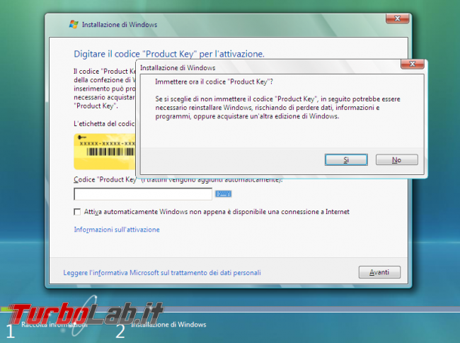 Scaricare Windows Vista DVD/ISO italiano: download diretto ufficiale - windows vista setup product key