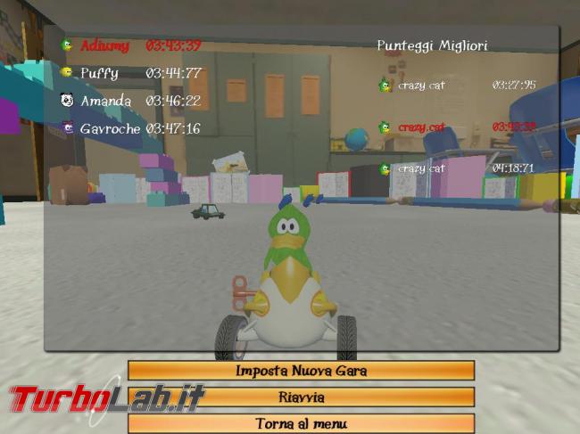Scendi pista corri SuperTuxKart