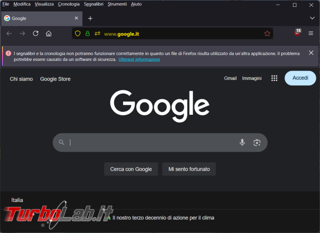 segnalibri cronologia Firefox non potranno funzionare correttamente