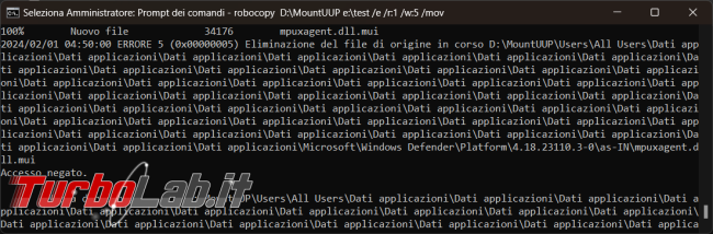 sfortunata esperienza UUPdump cartella MountUUP non si cancella