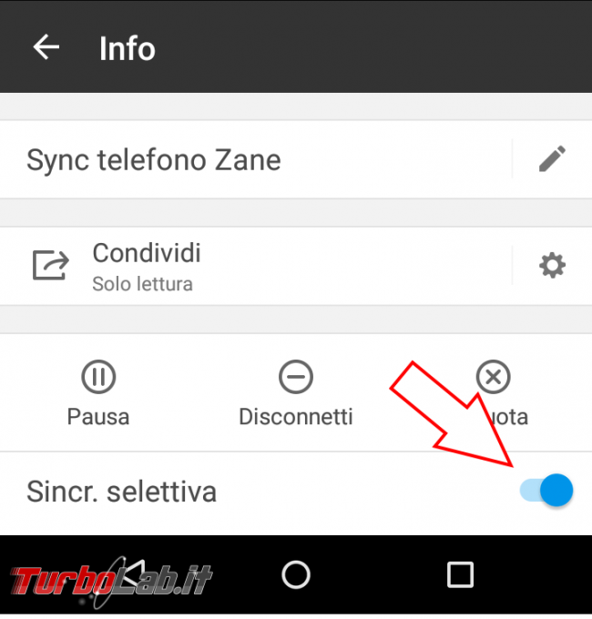 Sincronizzare automaticamente file Android PC Windows, senza cloud: guida Resilio Sync (BitTorrent Sync) - sincronizzazione selettiva