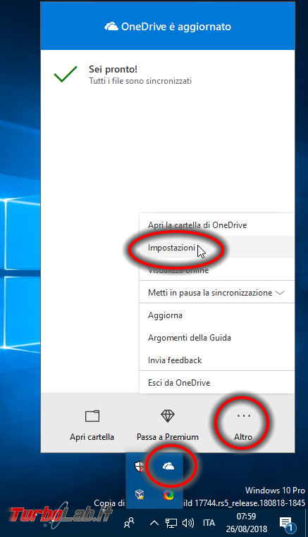 Sincronizzare cartelle Desktop, Immagini Documenti OneDrive Windows 10: guida Protezione file