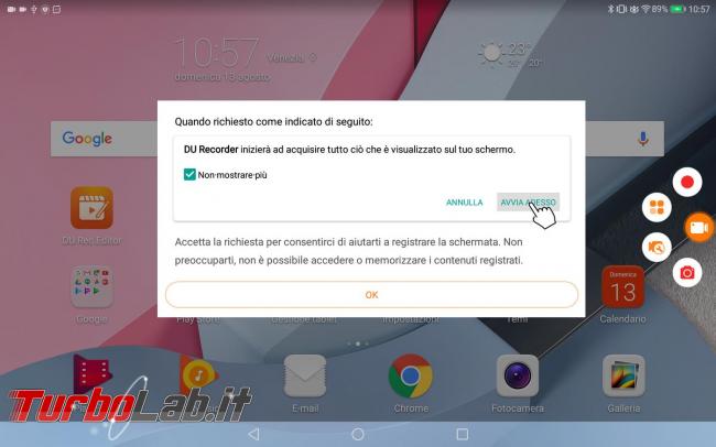 Smartphone/tablet Android: come registrare schermo creare video