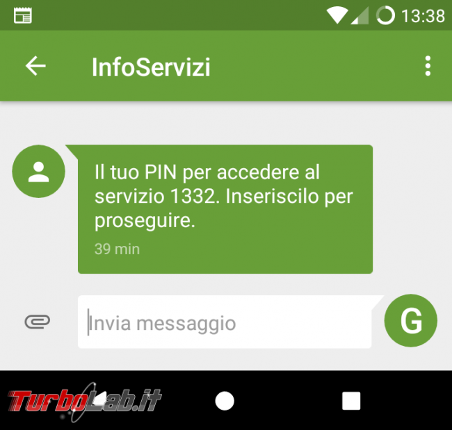 SMS InfoServizi: PIN accedere servizio. ' truffa? (ho. mobile) - Screenshot_20191218-133803