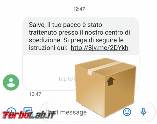 SMS truffa: pacco è stato trattenuto presso centro spedizione