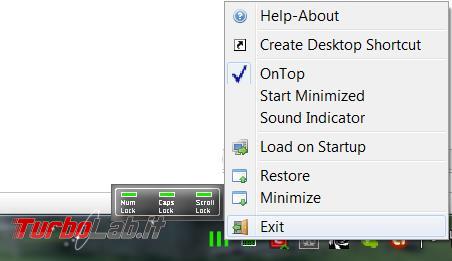 Spostare led indicatori tastiera desktop