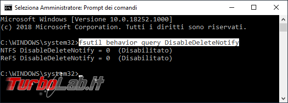 SSD: come attivare TRIM controllare TRIM sia attivo Windows 10