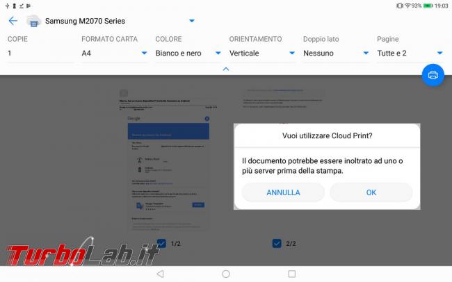 Stampare smartphone/tablet Android stampante PC Windows: guida Cloud Print