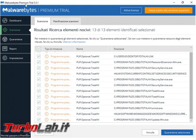State attenti Total AV (falso) miglior antivirus 2018