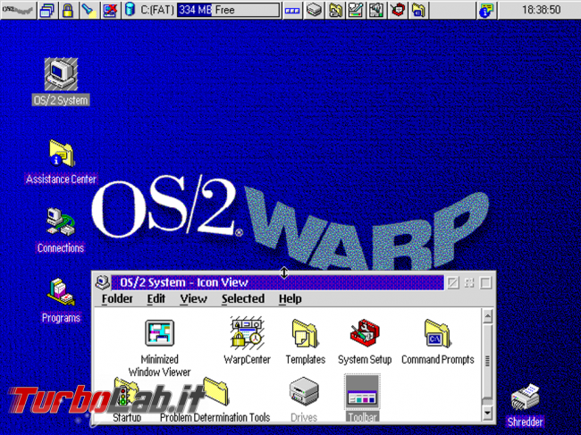 storia Windows, anno 1987: OS/2 - OS-2 Warp Desktop