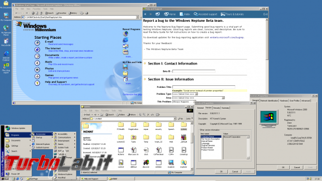 storia Windows, anno 1999: Windows Neptune - windows neptune desktop