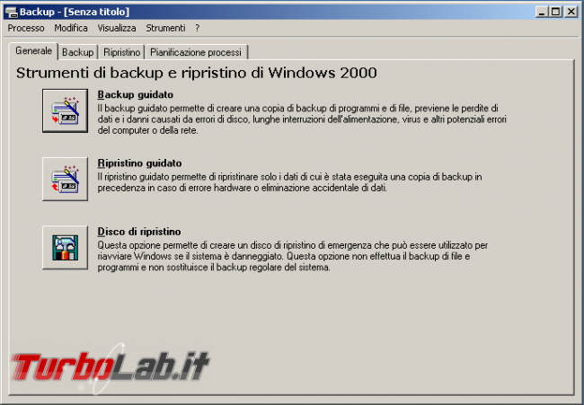 storia Windows, anno 2000: Windows 2000 - windows 2000 backup