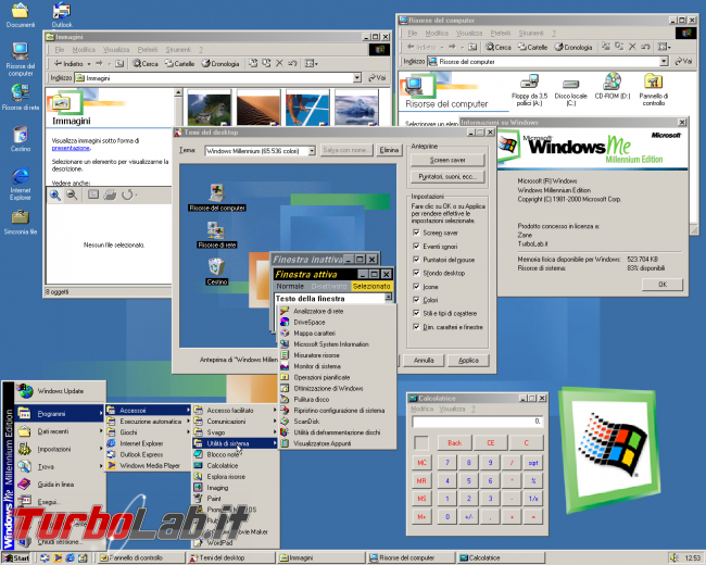 storia Windows, anno 2000: Windows ME (Millennium Edition) - windows me desktop