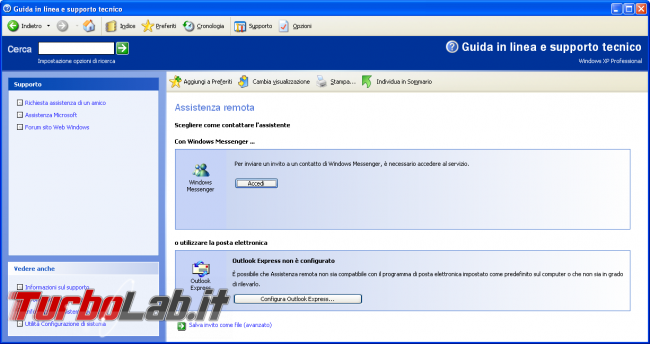 storia Windows, anno 2001: Windows XP - windows xp assistenza remota