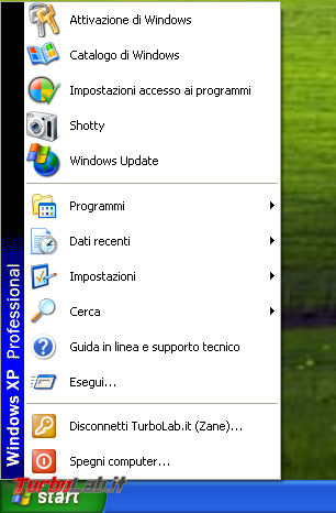 storia Windows, anno 2001: Windows XP - windows xp menu start classico