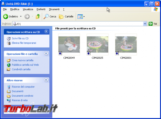 storia Windows, anno 2001: Windows XP - windows xp scrivi cd