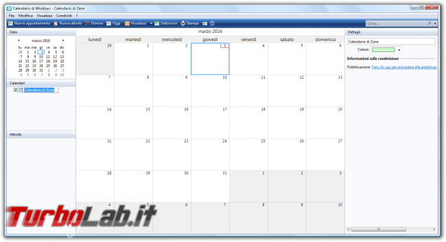 storia Windows, anno 2006: Windows Vista - Calendario di Windows - Calendario di Zane