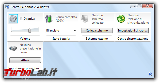 storia Windows, anno 2006: Windows Vista - Centro PC portatile Windows