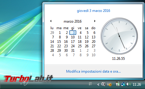 storia Windows, anno 2006: Windows Vista - windows vista orologio calendario