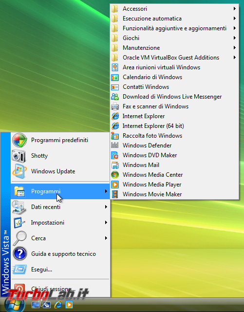 storia Windows, anno 2006: Windows Vista - windows vista start classico