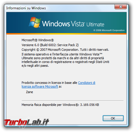 storia Windows, anno 2006: Windows Vista - windows vista winver