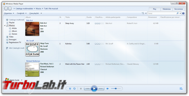 storia Windows, anno 2009: Windows 7 - Windows Media Player 12