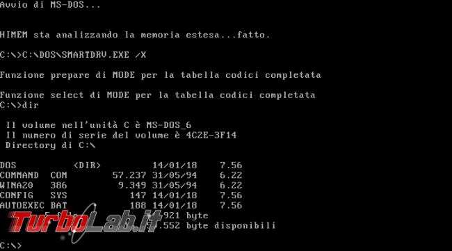 storia Windows, origini: MS-DOS - VirtualBox_MS-DOS_14_01_2018_08_00_05