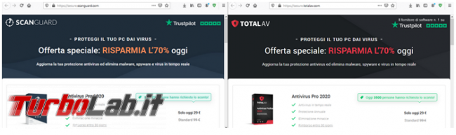 “strane” similitudini TotalAV, ScanGuard PCProtect (&quot; migliori antivirus 2020&quot;)