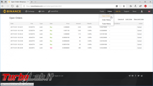 Strategia guadagnare criptovalute Binance: video guida ordini limite &quot;dip buy&quot; Bitcoin Ethereum