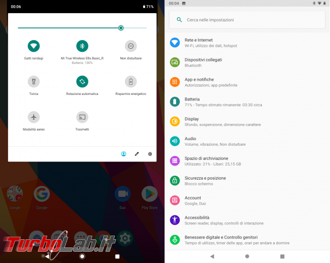 Tablet Android Dragon Touch Notepad K10: recensione, prova impressioni d'uso - Dragon Touch Notepad K10 notifiche e settings