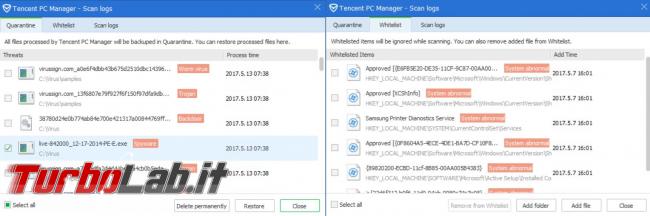 Tencent PC Manager l’antivirus cinese
 prova TurboLab.it