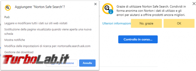 Test: estensioni sicurezza browser web messe prova TurboLab.it