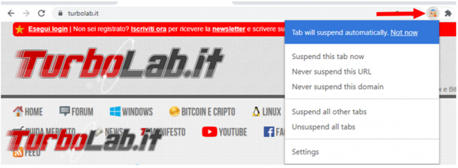 The Marvellous Suspender, l’estensione Chrome riduce consumo memoria RAM (alternativa The Great Suspender)