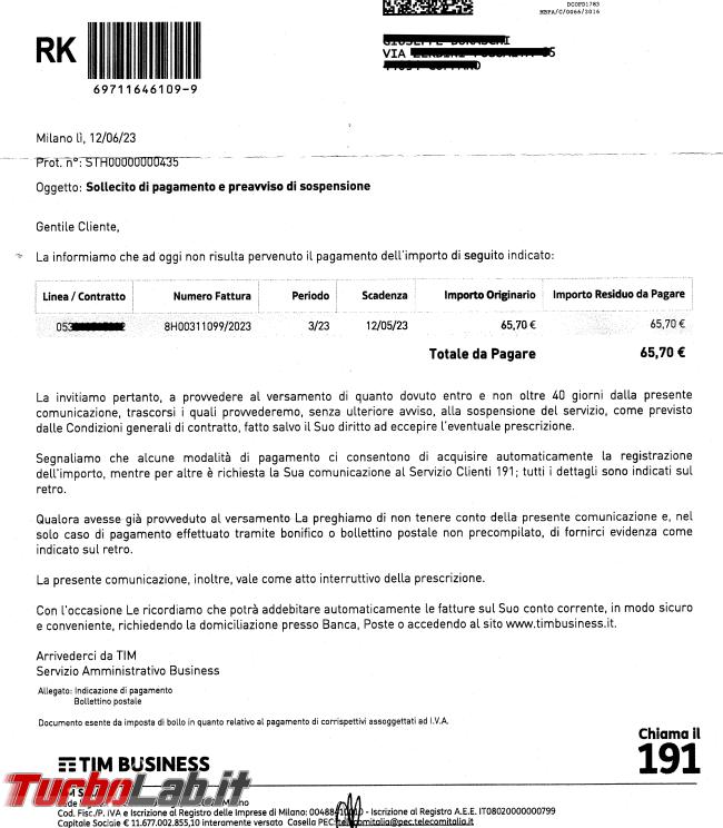 TIM: ’Odissea cessare linea telefonica