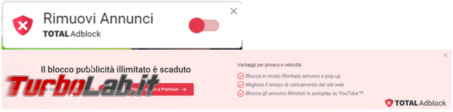 Total Adblock, l’estensione browser contro pubblicità, non installare mai