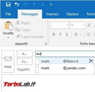 Trasferire l’autocompletamento indirizzi posta Outlook nuova configurazione