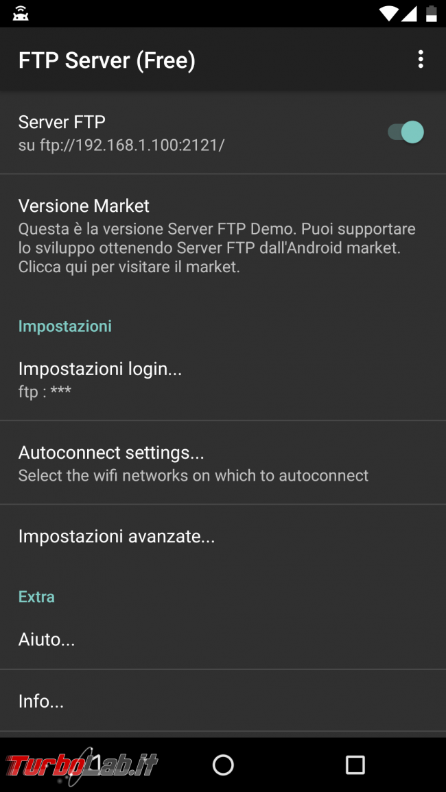 Trasferisci facilmente file Android computer (Windows, Linux, MacOS) FTP Server