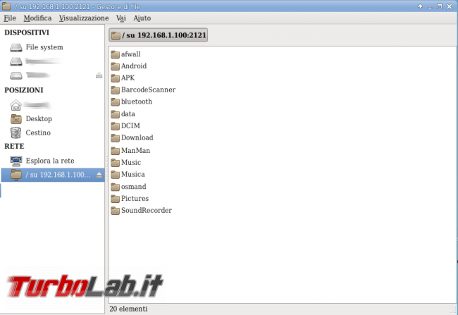 Trasferisci facilmente file Android computer (Windows, Linux, MacOS) FTP Server